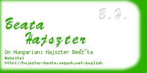 beata hajszter business card